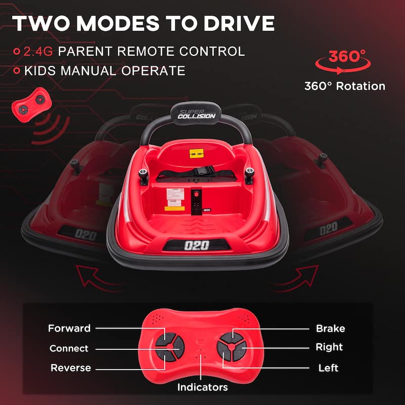 Exclusive Child Car with Remote Control, Rotating Bumper Vehicle with Joystick, Electric Car Toy with Built-in Music