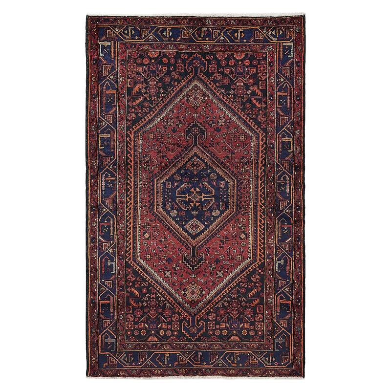 ECARPETGALLERY Hand-knotted Anadol Dark Red Wool Rug - 4'11 x 8'3