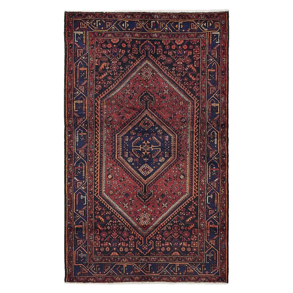 ECARPETGALLERY Hand-knotted Anadol Dark Red Wool Rug - 4'11 x 8'3