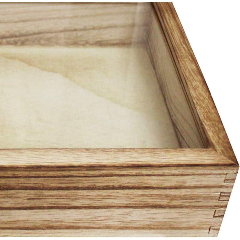 Wood Glass Top Jewelry Display Case Accessories Storage for Collectibles - S