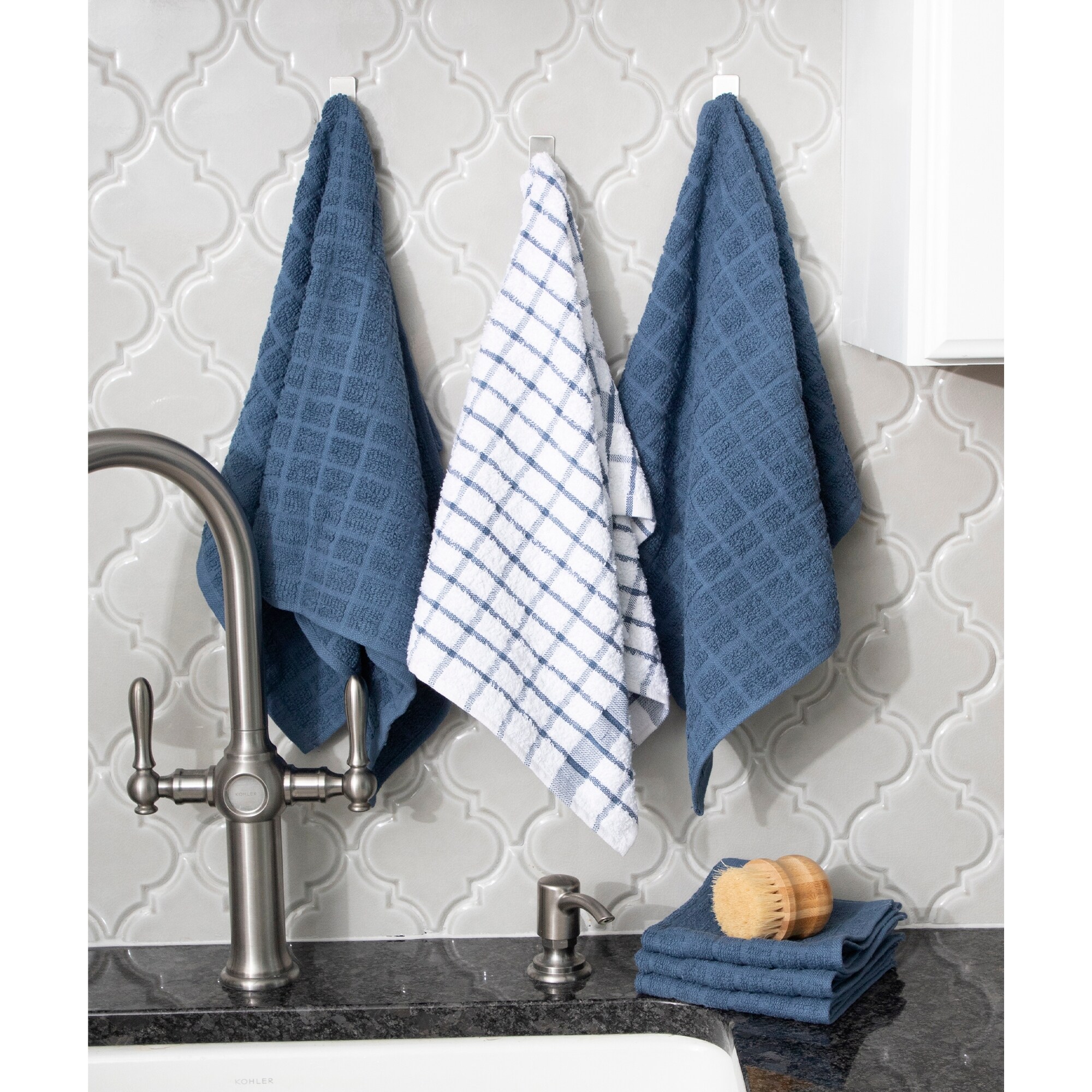 Zulay Kitchen Absorbent Kitchen Towels Cotton - Gray, 3 - Harris Teeter