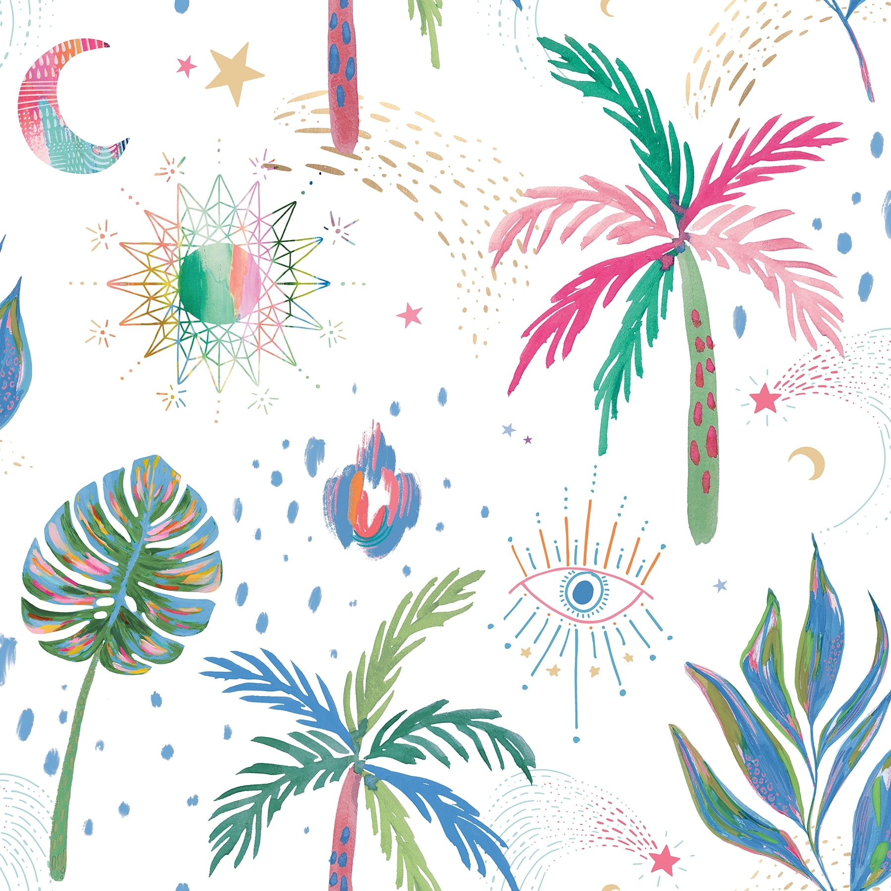 EttaVee Nuit Tropicale Peel and Stick Wallpaper