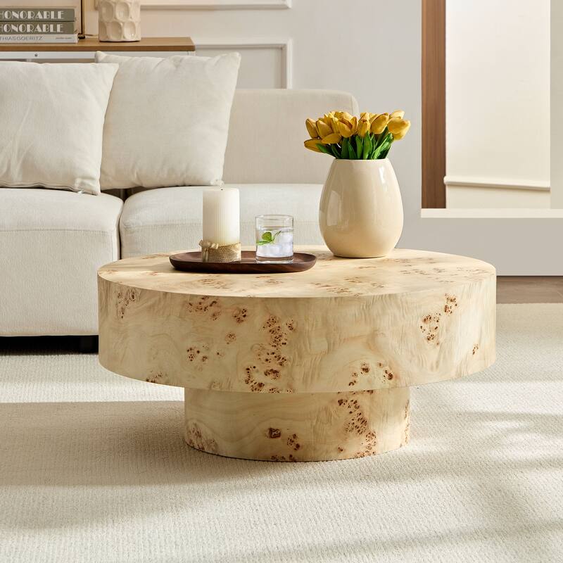 GDF Studio - Barrington Mid-Century Modern Round Wood Coffee Table - Natural