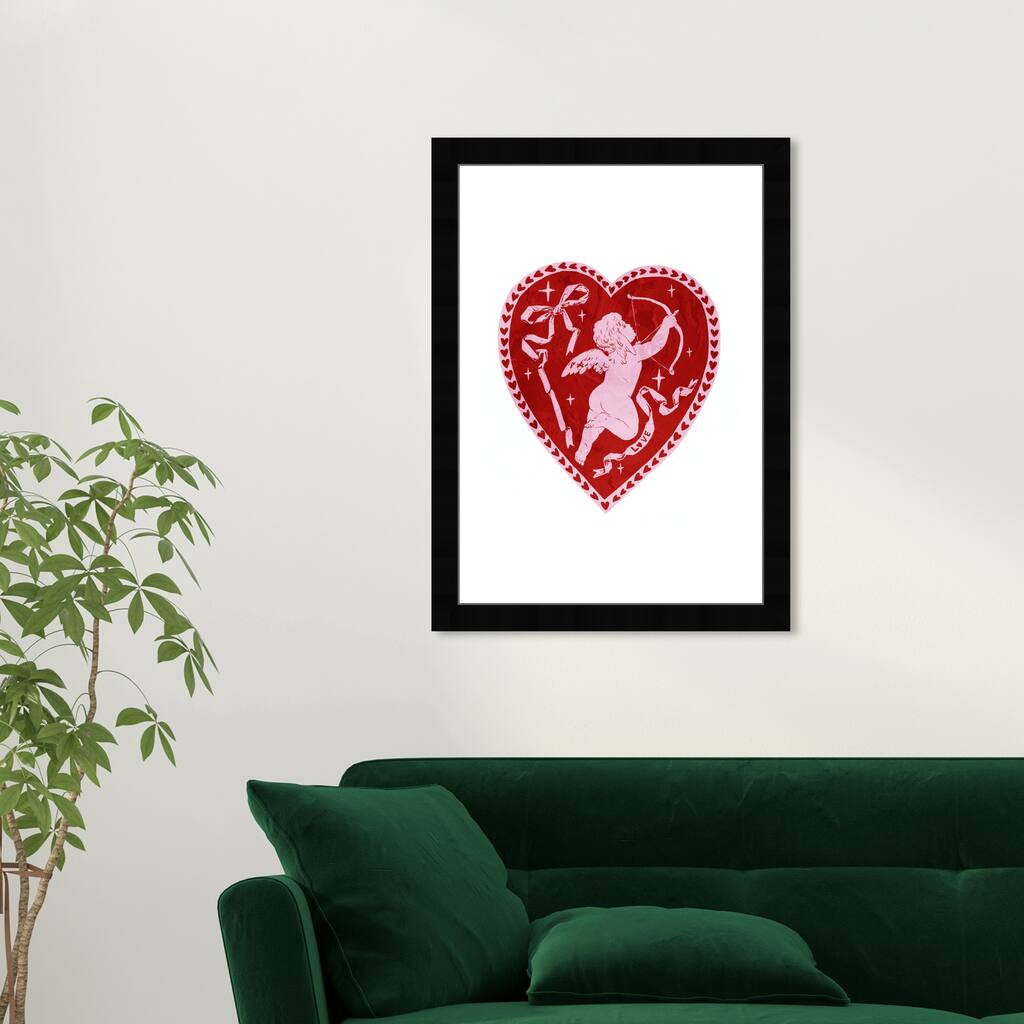 Wynwood Studio Prints Holiday Seasonal Cupid Heart Red Wall Art