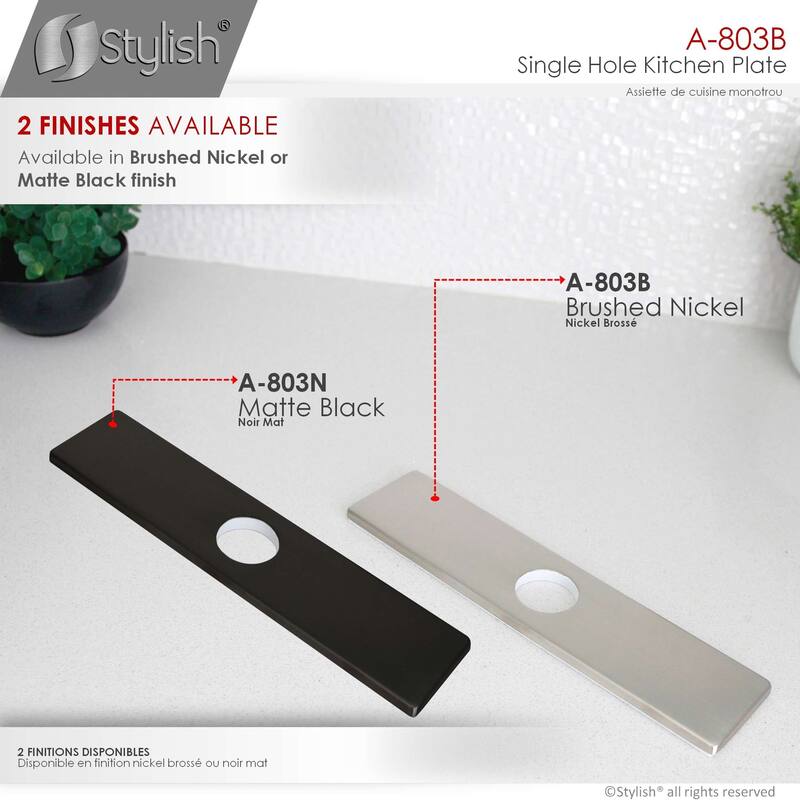 STYLISH Kitchen Sink Faucet Hole Cover, Deck Escutcheon Plate
