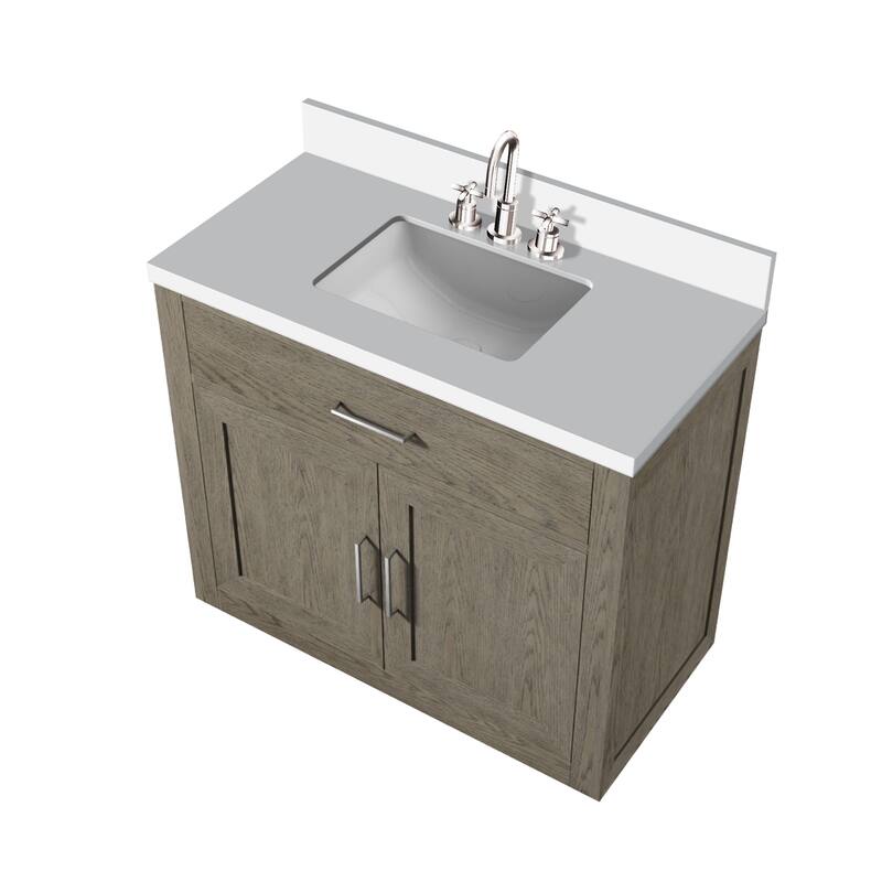 Abbey Bath Vanity with Quartz Top, Sink and Faucet