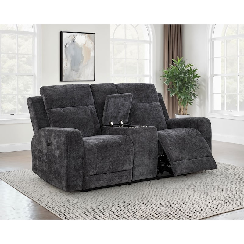Kennett Chenille Upholstered Power Reclining Loveseat