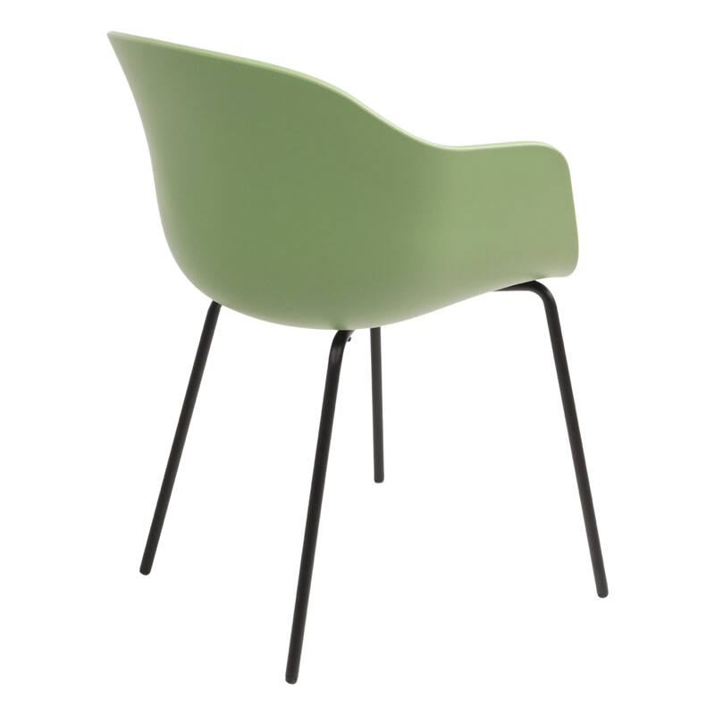 Furnish Theory Curve-K ML Indoor/Outdoor Dining Armchairs Arm Chairs w Polypropylene Shell & Powder-Coated Steel Legs (Set of 2)