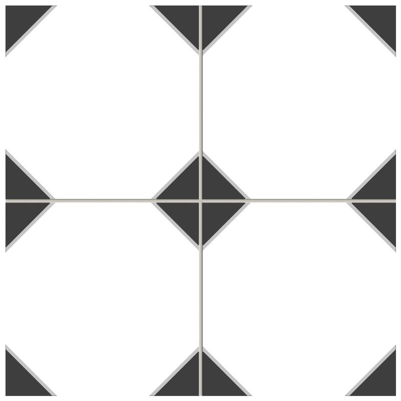 Merola Tile Canterbury Black 12-7/8" x 12-7/8" Porcelain Floor and Wall Tile