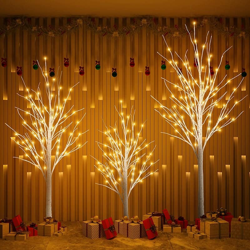 Mieres 3 Pieces Christmas Tree With Warm LED Lights, Indoor and Outdoor Decoration Lights - N/A