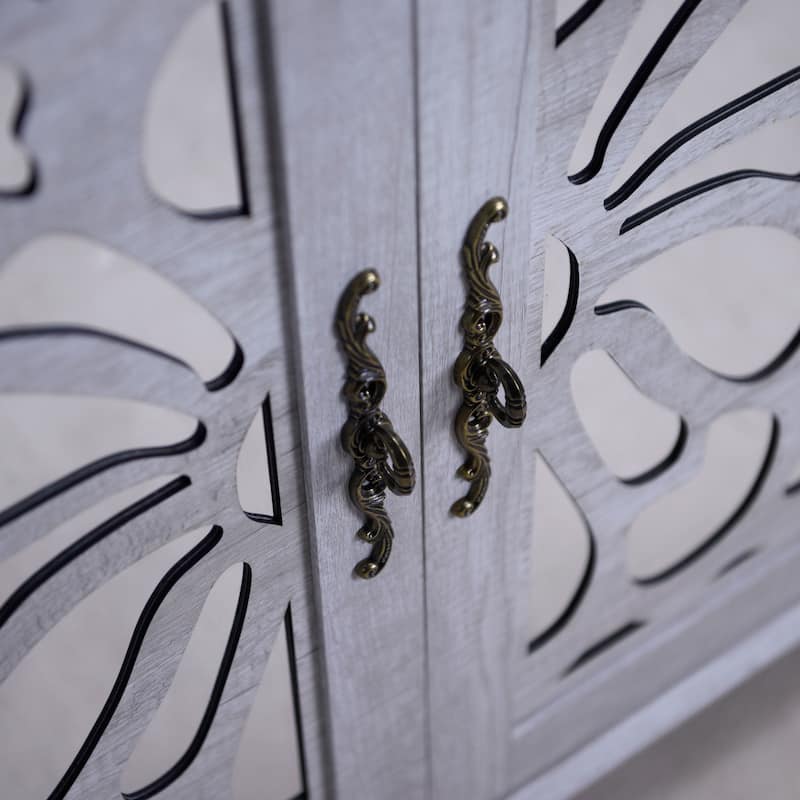 Elegant sideboard with 2 acrylic mirrored doors Sideboard and Buffet