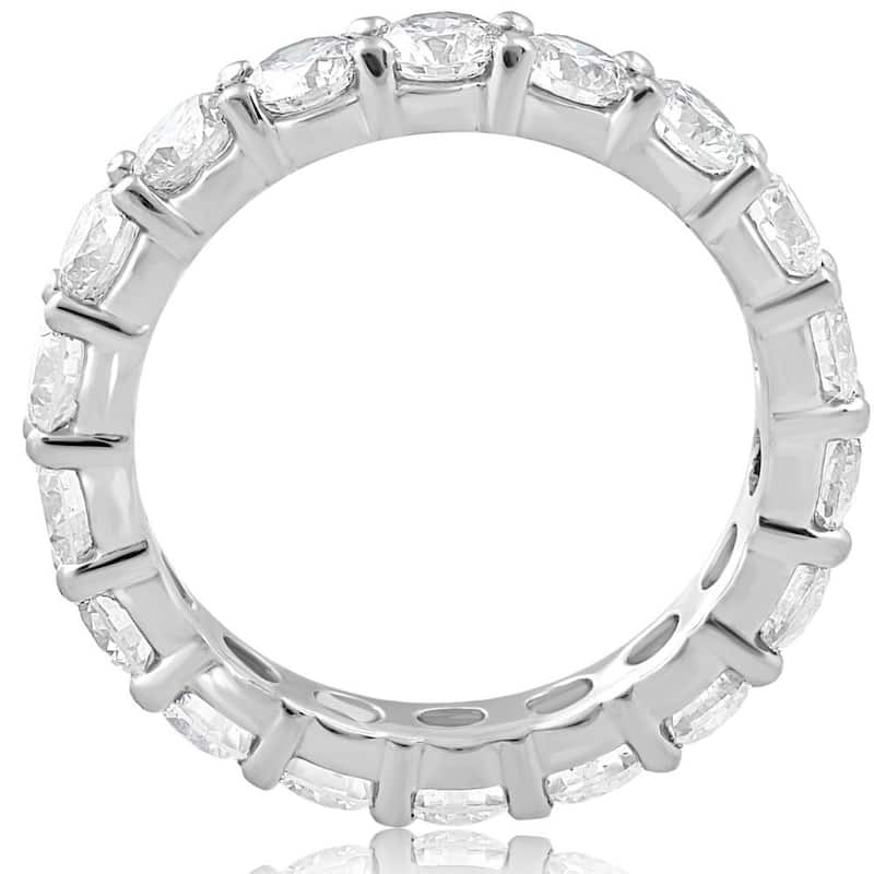 Platinum 3Ct Diamond Eternity Wedding Ring Lab Grown 14k White Gold