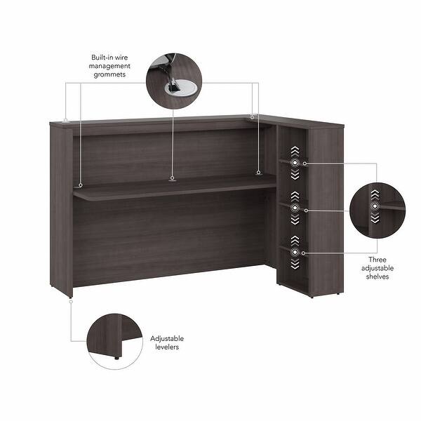dimension image slide 3 of 4, Studio C Corner Bar Cabinet by Bush Business Furniture