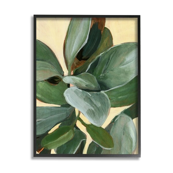 Stupell Industries Potted Plant Study Full Green Leaves Framed Wall Art