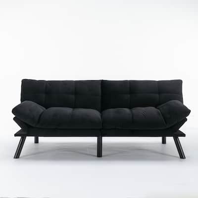 Modern 2-Seater Foldable Sofa Bed with 800 lbs Capacity and Adjustable Backrest