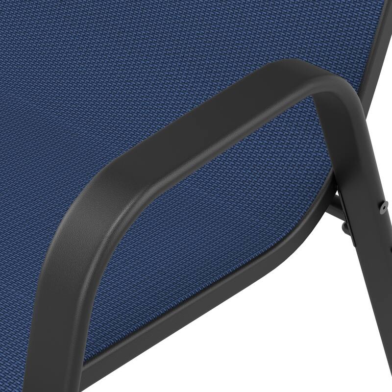 6-Piece Outdoor Dining Chairs Set, Wide Ergonomic Seat, 350lbs Capacity, Waterproof & Rust-Resistant Teslin Fabric Metal Frame