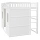 preview thumbnail 6 of 26, Full Size House Loft Bed, Wood House Bed Frame with Windows, Child Loft Bed with Ladder and Safety Guardrails