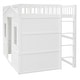 preview thumbnail 9 of 12, White Full Size Solid Wood House Loft Bed With Ladder for Kids, Boys and Girls, Bedroom