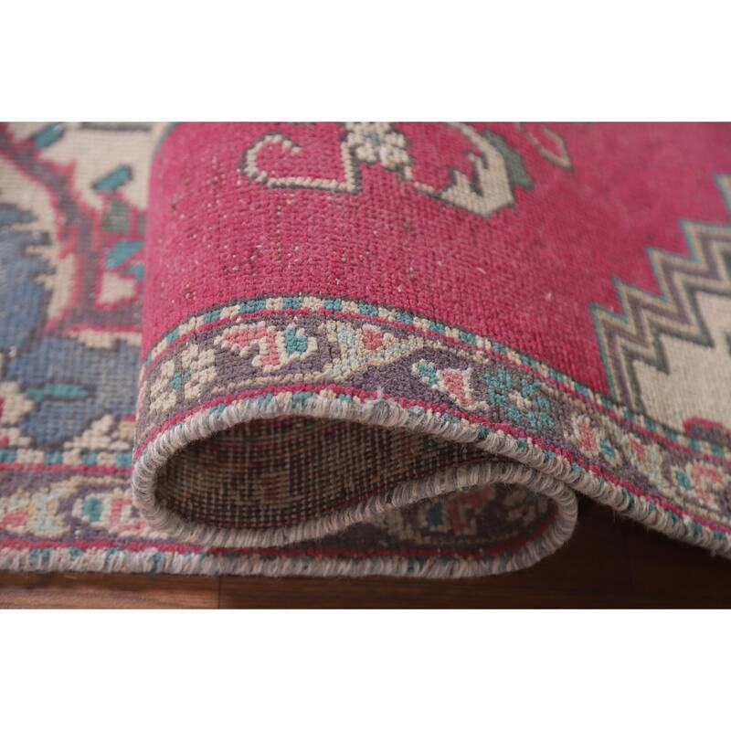 Hand Knotted Oriental 100% Wool Carpet Traditional Medallion Pink Tabriz Area Rug - 4' 6'' X 3' 2''