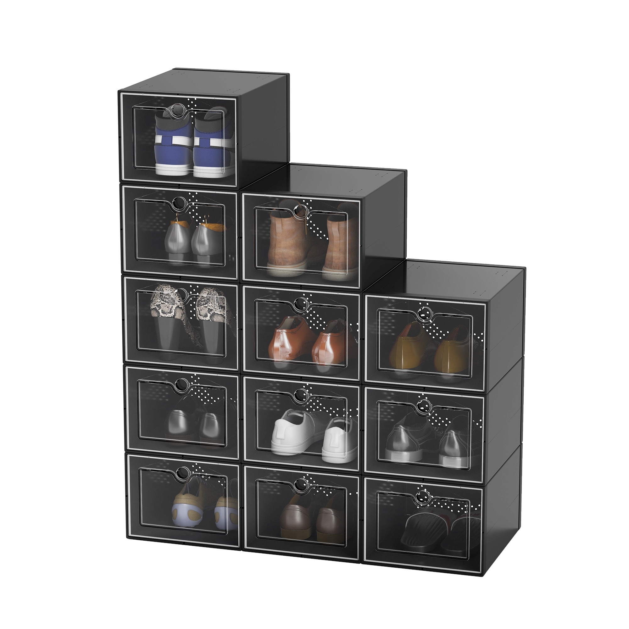es Clear Plastic Stackable Yitahome XL Set Of 18 Shoe Storage