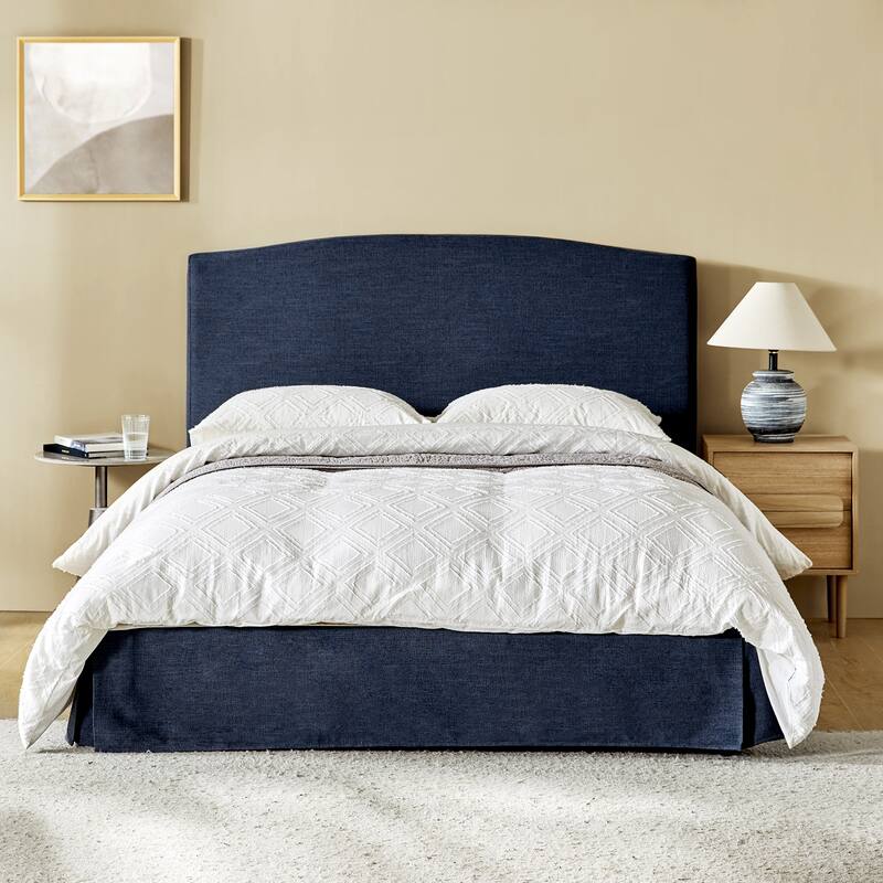 Knut Traditional 2 Piece Bedroom Upholstered Platform Bed with Washable Slipcover Set-QB by HULALA HOME