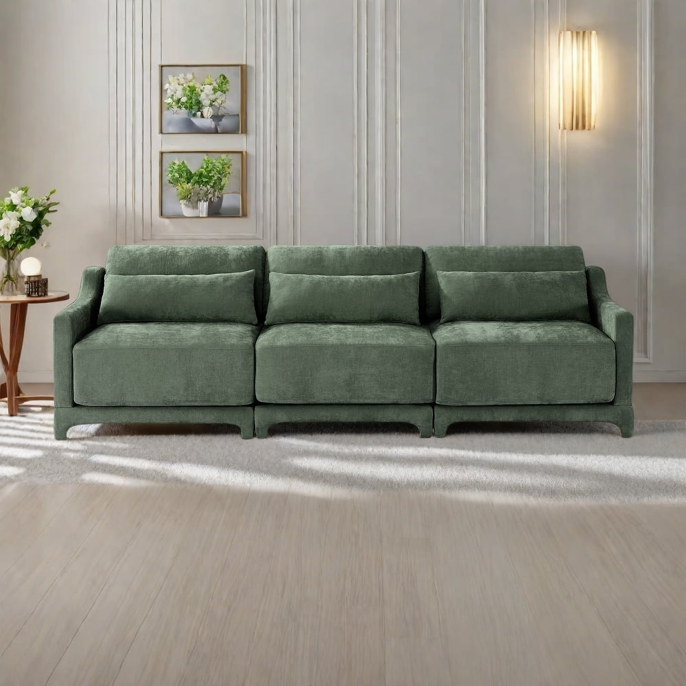 105.9" Chenille 4-Seater Sofa with ergonomic, wooden base,high - resilience sponge for Living Room