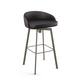 Option Charcoal Black Faux Leather / Grey Metal
