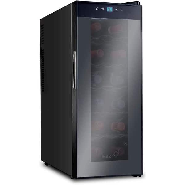 Ivation 12-Bottle Thermoelectric Wine Cooler, Freestanding Wine Fridge