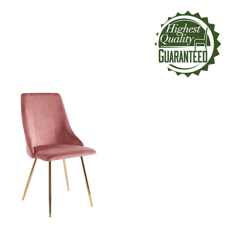 Porthos Home Pella Dining Chairs Set of 2, Velvet, Gold Chrome Legs
