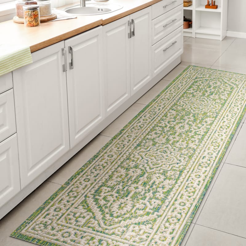 JONATHAN Y Rozetta Medallion Textured Weave Indoor/Outdoor Area Rug