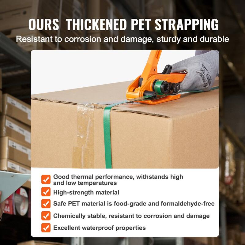 Banding Strapping Kit with Strapping Tensioner Tool, Banding Sealer Tool, Pallet Packaging Strapping Banding Kit