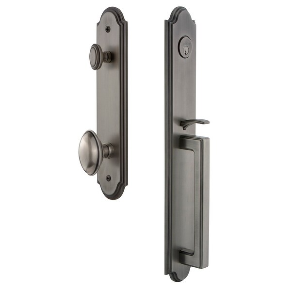 Grandeur ARCDGREDN_ESETD_NA Arc Solid Brass Rose Dummy Full Plate "D" Grip Handleset with Eden Prairie Knob