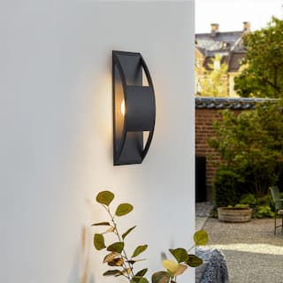 1-Light Matte Black Integrated LED Outdoor Wall Sconce