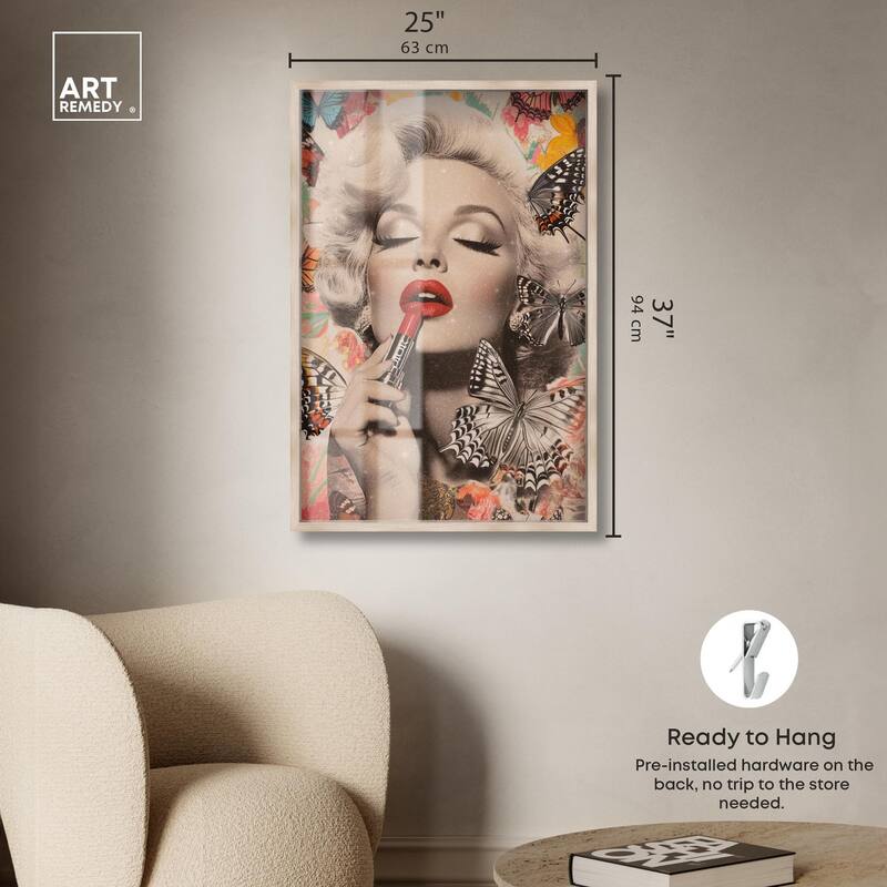 Iconic Lady Butterfly Collage Shadowbox by Art Remedy