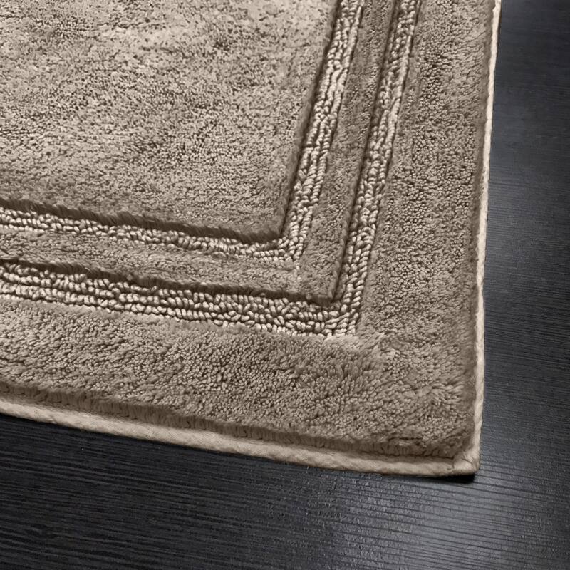 Superior Cotton Solid Non-slip Backing 2-Piece Bath Rug Set