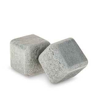 Viski Large Glacier Rocks, Set of 2 Soapstone Cubes, Large Drink ...