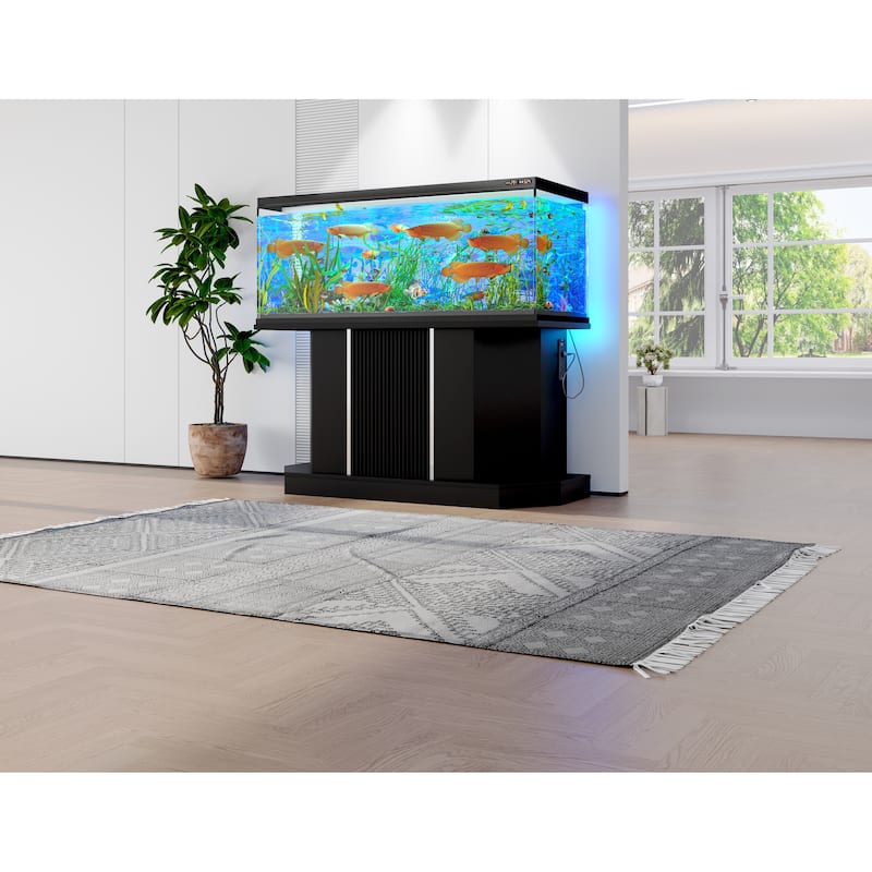 Anmytek Modern Heavy Duty 55-75 Gallon Aquarium Stand with Power Outlet and Storage Cabinet