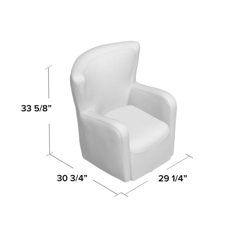 Roomfitters Wingback Swivel Club Chair, Modern Faux Leather Accent Armchair with Curved Back for Living Room Comfort, Brown