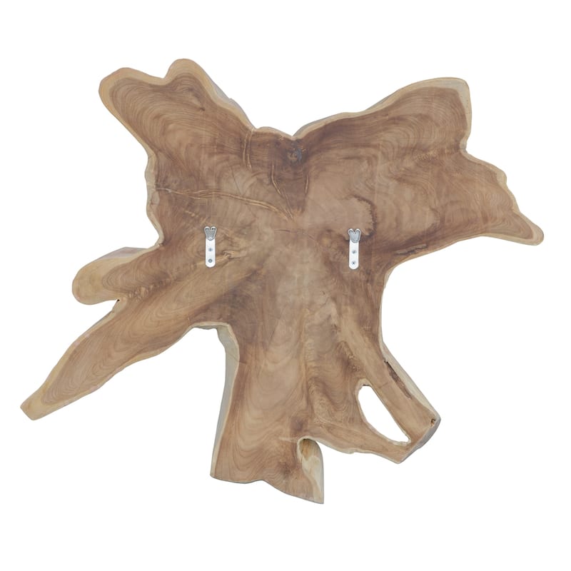 Spalted Teak Wood Wall Decor - 39.5" - Beige