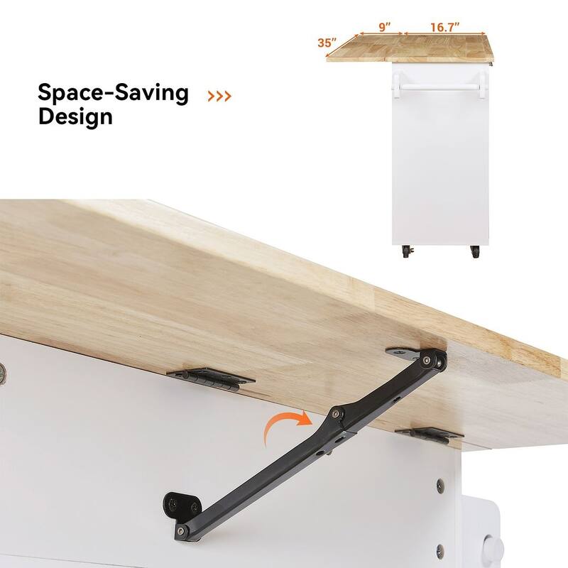 Rolling Kitchen Island Cart with Wheels , Drawer, Storage Racks