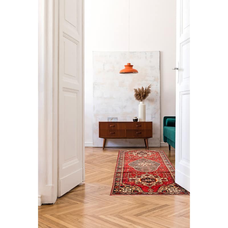 ECARPETGALLERY Hand-knotted Konya Anatolian Red Wool Rug - 3'9 x 8'10