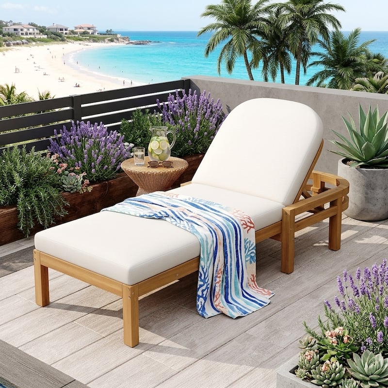 5-Position Adjustable Outdoor Chaise Lounge with Arched Backrest by Leisure Zone