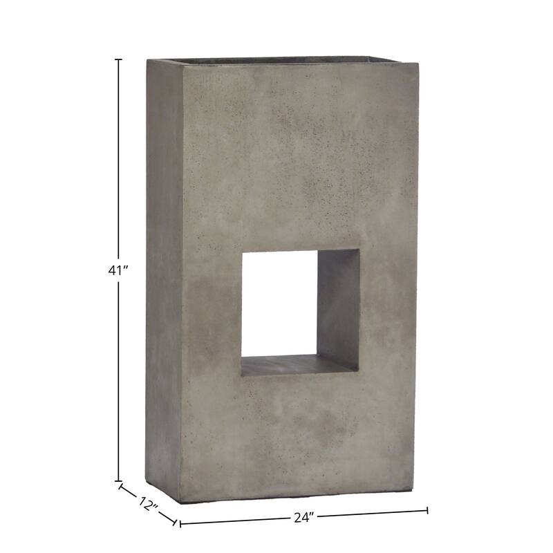 Lucas Lightweight Concrete Pot Planter, Grey