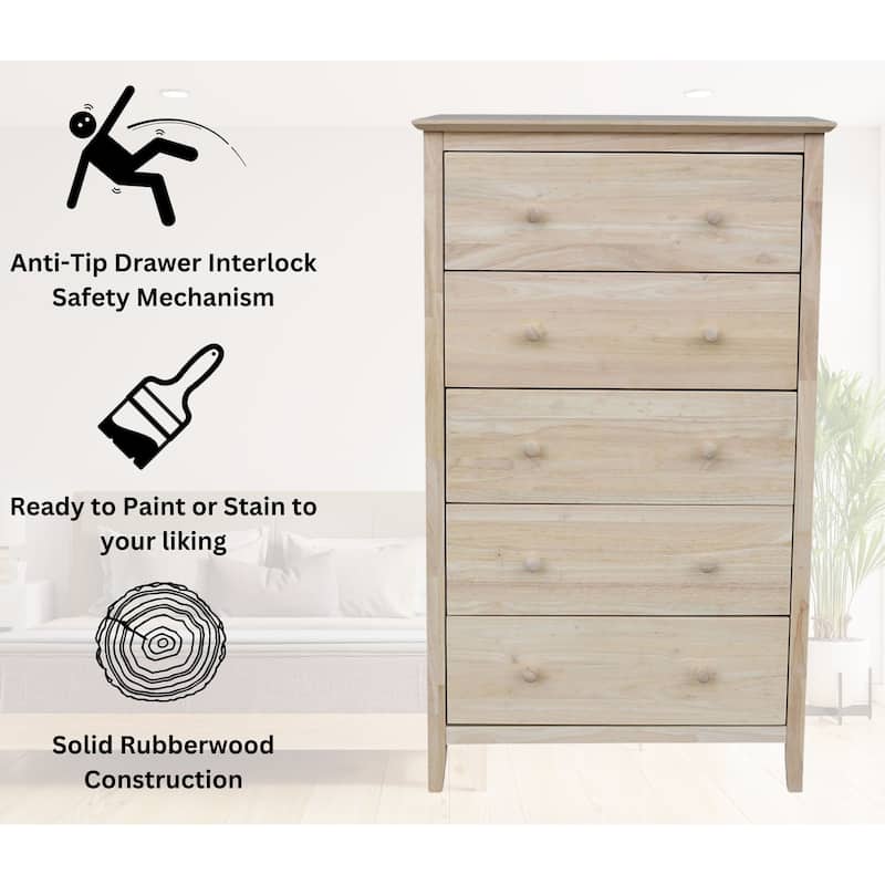 International Concepts Solid Wood Bedroom Dresser