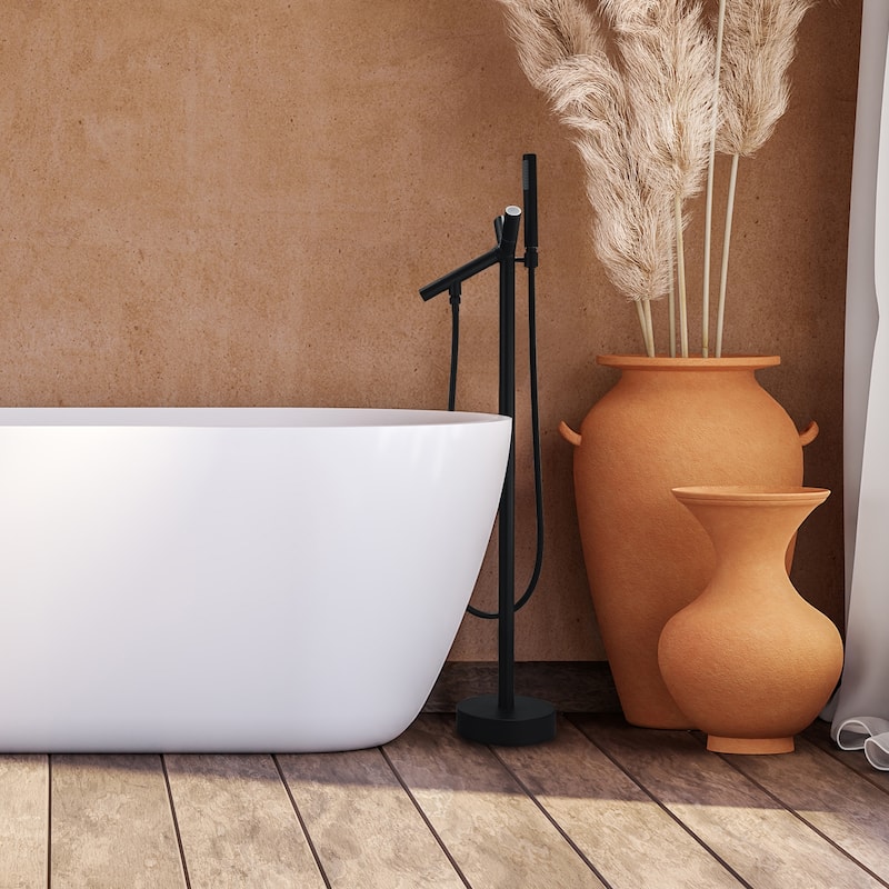 Altair Brulon Double Knob Handle Freestanding Floor Mounted Tub Filler with Handshower
