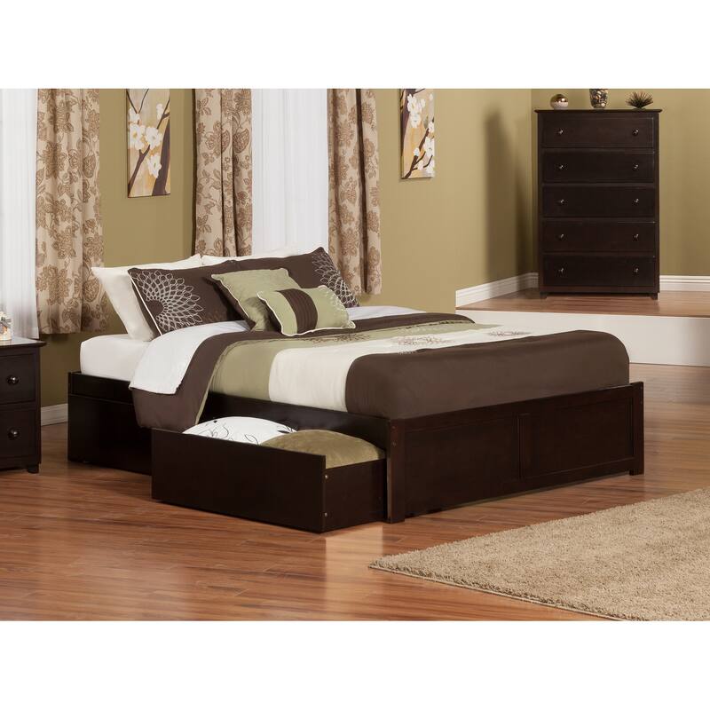 Platform Bed with Drawers & Charger - Modern Storage Bed Frame - Underbed Storage Solutions