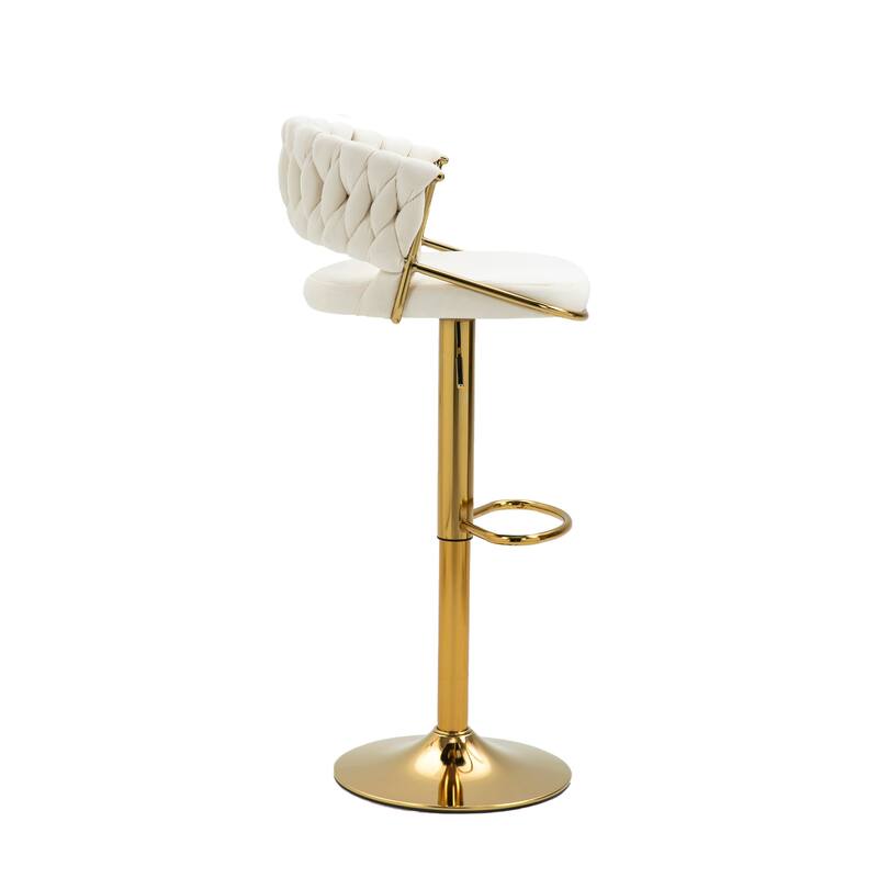 Modern Velvet Counter Bar Stools with Backs(Set of 4)