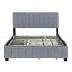 preview thumbnail 14 of 15, Queen Size Velvet Upholstered Platform Bed with Drawers and Trundle for Bedroom