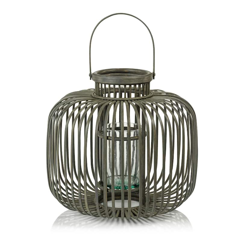 Dumai Gray Bamboo Decorative Lantern