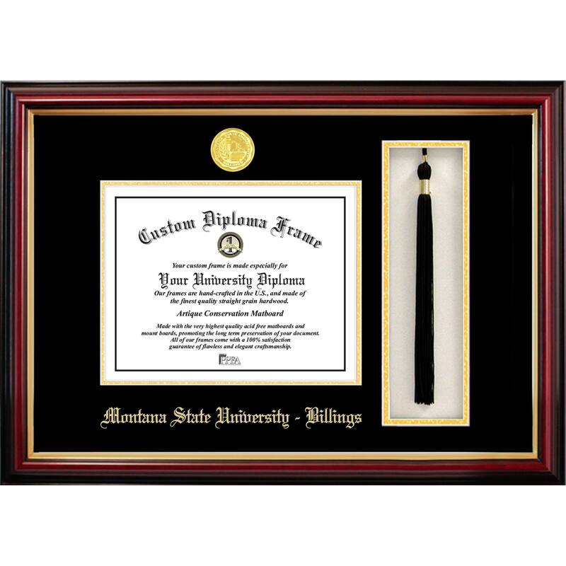 Montana State University Billings 8w x 6h Tassel Box and Diploma Frame